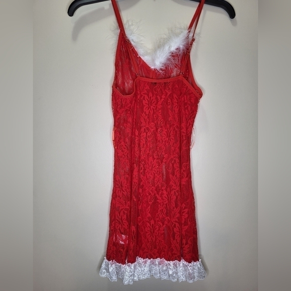Avidlove small Santa Red dress lingerie no belt Mrs Claus babydoll red white - Picture 7 of 16